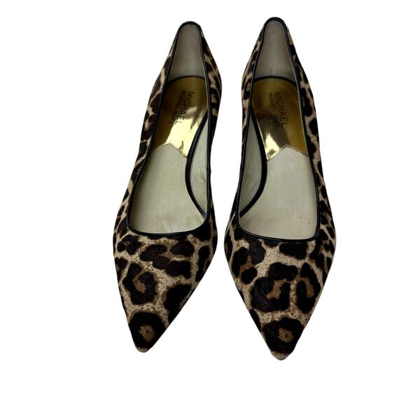Michael Kors Leopard Pointed Toe Kitten Heels - Picture 1 of 6